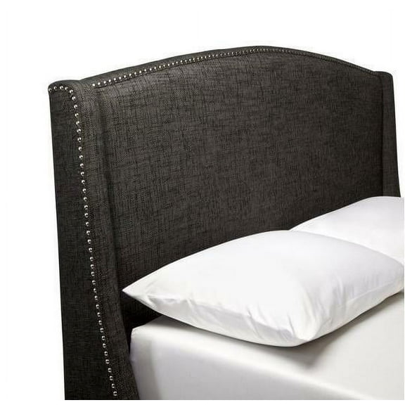 Nailbutton Wingback Headboard - Charcoal - P/U ONLY!