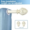 thumbnail image 3 of Urbanest Adjustable Single Curtain Rod Set Gilded Artichoke Finials – 1 - Inch Diameter, With French White Rod, 28–48 Inches, 3 of 6