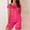 Hot Pink A3, variant on Hrsba Women's Pajama Set Solid Color Ice Silk Short Sleeve Mid Length Sleep Dress 2-Piece Sleepwear