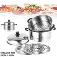 thumbnail image 1 of Multi Tier Food Steamer Cooker Pan Soup Stock Pot Set 3 Tier 2 Tier Food Steamer PanStainless Steel Kitchen Cookware Slow Cooker, 1 of 10