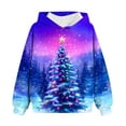 thumbnail image 5 of SERTG Children Christmas Gifts Hooded Sweatshirt Long Sleeve Loose Casual Fall Winter Fleece Lined Outerwear Tops for Kids 2-14 Years(Purple#1,7-8 Years), 5 of 6