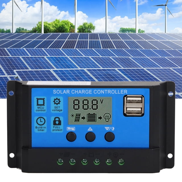 Solar 12V 24V Solar Panel Controller PWM Photovoltaic Regulator LCD Display MPPT Solar Charger