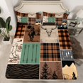thumbnail image 2 of Homewish Cowgirl Cowboy Adult Twin Sheet Sets, Fashion Zebra Print Twin Fitted Sheet, Southwestern Countryside Flat Sheet, Brown Green Lightweight Room Decor, 3-Piece, 2 of 7