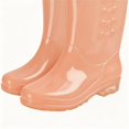 thumbnail image 2 of Women Transparent Glossy Tall Mid Calf Rain Boots Side Embossed Dot Decor Slip On Non Slip Waterproof PVC Wellies for Daily Rainy Wear Orange 35, 2 of 9