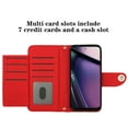 thumbnail image 3 of for Motorola Moto G Stylus 5G 2023 Wallet Case, Elegant Card Holder Cash Slot PU Leather Kickstand Wrist Strap Wallet Shockproof Protective Flip Women Girls Case Cover for Moto G Stylus 5G 2023, Red, 3 of 7