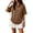 Khaki, variant on Women Pocket Lapel Short Sleeve Polo Shirt, Loose Side Slit Double Yarn Polyester Casual Button Top(GrayXL)