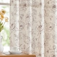 thumbnail image 1 of Cortinas de lino con estampado floral JINCHAN 100x240cm Marrón 2 paneles, 1 of 8