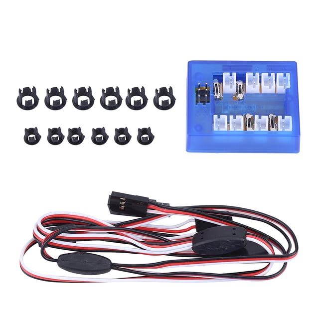 Kit de sistema de iluminación LED de 12 luces intermitentes de simulación, lámparas, accesorio RC para coche 1/10 RC
