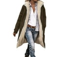 thumbnail image 1 of yardsong Parka Matelassé Chaud pour Femme - Réversible Long Doublé Sherpa à Capuche en Molleton Brun,G, 1 of 6