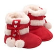 thumbnail image 2 of Gymnture 1 Pair Winter Bowknot Baby Christmas Boots Toddlers Warm Cotton Prewalker, 2 of 10