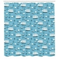 thumbnail image 3 of Ambesonne Anchor Shower Curtain, Ships Boats and Helms, 69"Wx70"L, Blue Pale Blue and White, 3 of 3