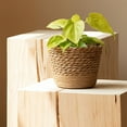 thumbnail image 3 of Sinyiin Straw Weaving Plant Pots Containers Hand Woven Plant Pot Cover Leak-Proof, 3 of 10