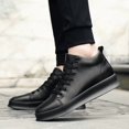 thumbnail image 2 of Men's Solid White High-Top Leather Platform Sneakers, 2 of 5