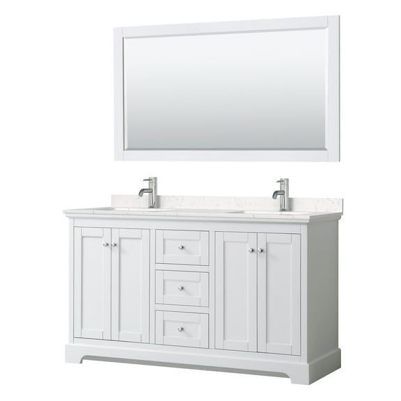 Wyndham Collection Wcv232360d-Vca-M58 Avery 60" Free Standing Double Basin Vanity Set -