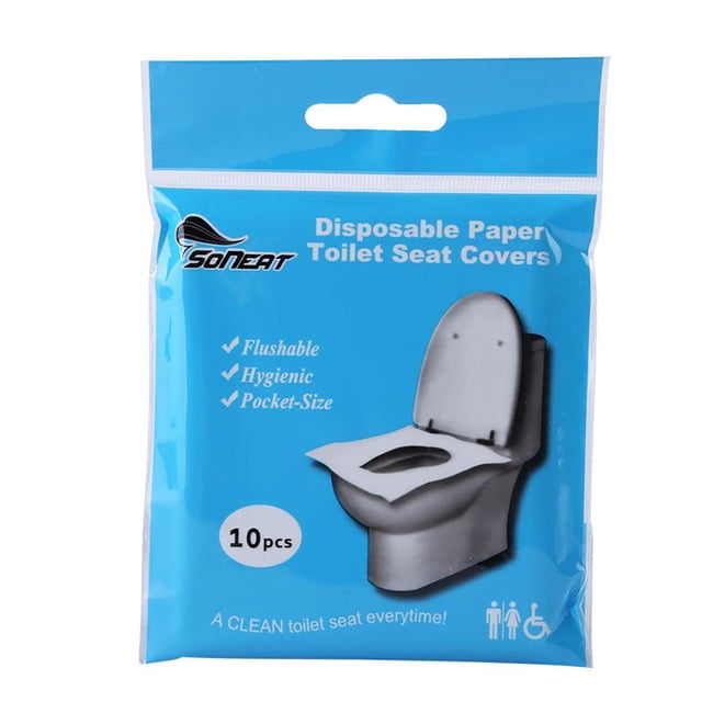 Juego De Fundas De Asiento De 10 Hojas, Juego De Inodoro De Papel, Accesorios De Inodoro Para Viajes, Adultos, Niños Y Bebés Yuarrent HA034766-00