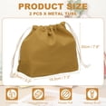 thumbnail image 2 of Uxcell 2 Pcs Bolsa de Maquillaje con Cordón, Bolsa Cosmética de Lona de 7.3" para Mujeres, Organizador de Artículos de Tocador para Viajes, Color Marrón, 2 of 7