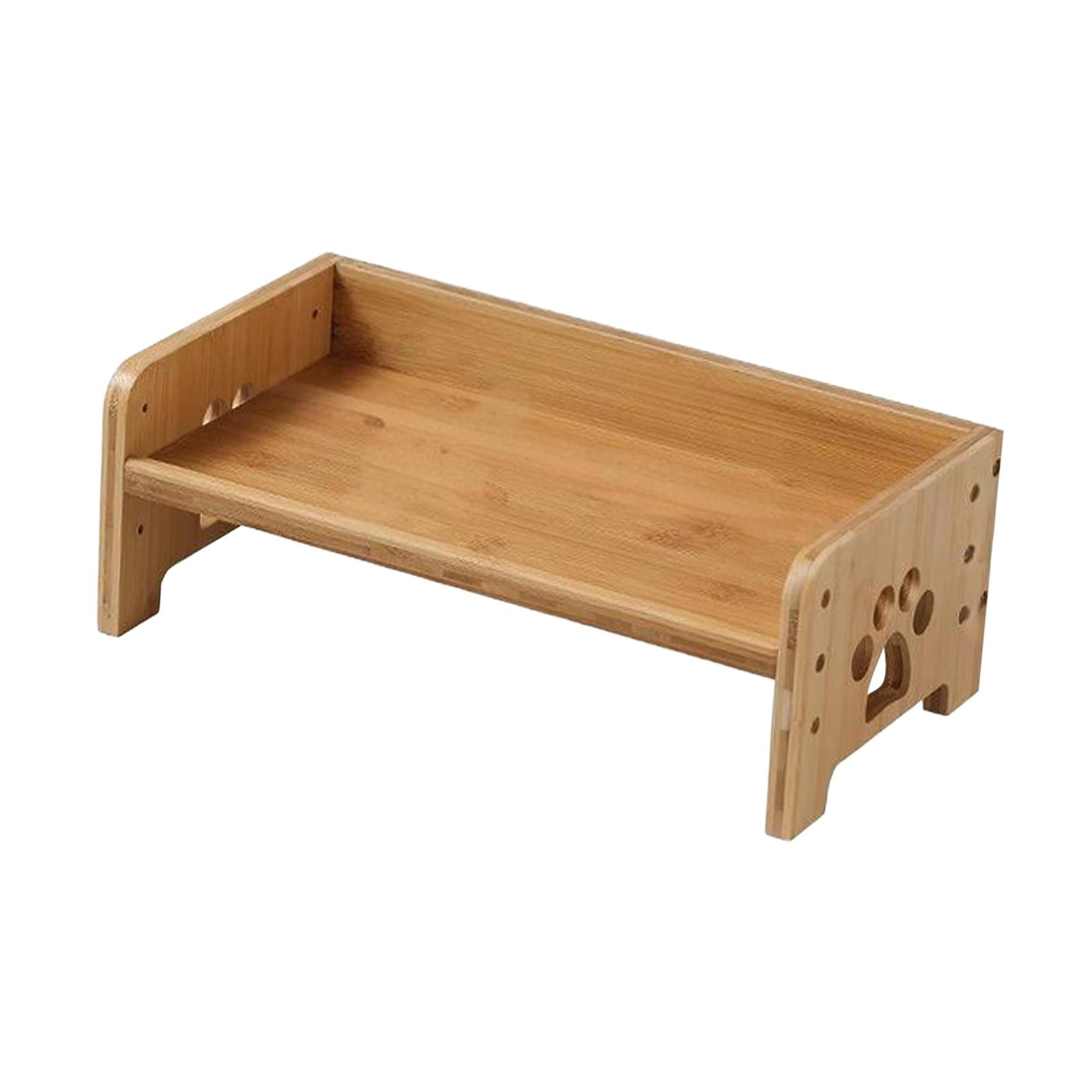 Fzaqwen Dog Bowl Stand,Dog Feeding Station,Elevated for Small Medium Large Dogs for 2 Bowls Bamboo Pet Cat Food Table Pet Bowl Holder S