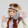 thumbnail image 2 of Karoyedx Scarves for Toddlers Outdoor Fleece Lined Warm Hat For Boys And Girls With Ear Goggles Integrated Hat Grey Size,One Size, 2 of 7