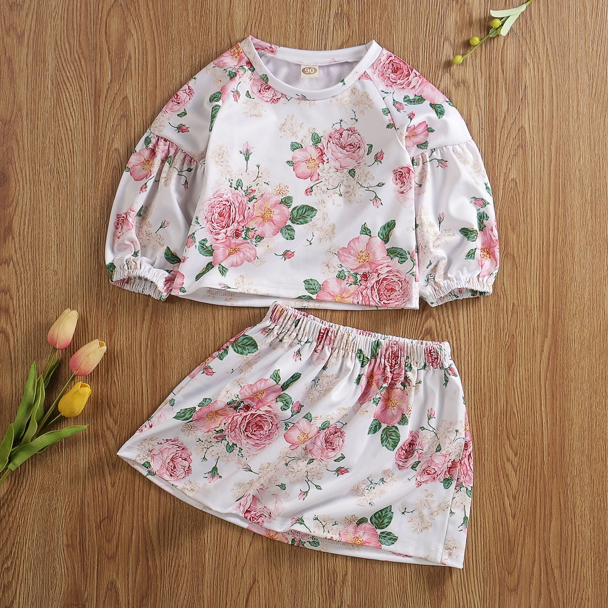 flower skirt outfit