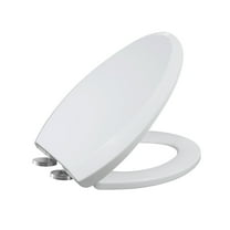 WinZo ES001 Elongated Plastic Toilet Seat Soft Close in White with Top Mount Bolts,Easy Install