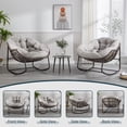 thumbnail image 6 of Outdoor Papasan Rocking Chair, Patio Oversized Wicker Egg Rocking Chair, Indoor & Outdoor Comfy Rocker Chair with Thick Cushion, Modern Lounge Chair for Front Porch, Garden, Backyard, Beige, 6 of 7