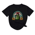 thumbnail image 1 of Hauts d'Été pour Femmes 2022 Manches Courtes Imprimé Mode Décontracté T-Shirts Tunique Col Rond Ample Blouses d'Entraînement, 1 of 3