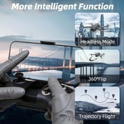 SUNNYBAY Drone with Camera for Adults 4K, Foldable FPV Quadcopter, Brushless Motor, Under 249 g, Optical Flow LED Night-Light, Smart Selfie Mode
