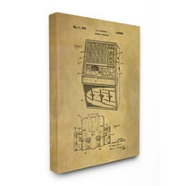 Stupell Industries Patent Vintage Jukebox Brown Texture Design Canvas Wall Art by Daniel Sproul