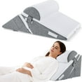 thumbnail image 1 of MOONORAH Wedge Pillow for Sleep Apnea, Adjustable Pillow Wedge for Acid Reflux Relief, Back Pain Relief, Snoring with Neck Support, Memory Foam, White & Grey, 1 of 9