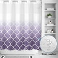 thumbnail image 3 of No Hook Shower Curtains for Bathroom Purple White Ombre Morocco Pattern Waterproof Shower Curtain Decorative Modern Moroccan Geometric Bath Tub Bath Curtains with See Through Top Window 72x72 Inch, 3 of 9
