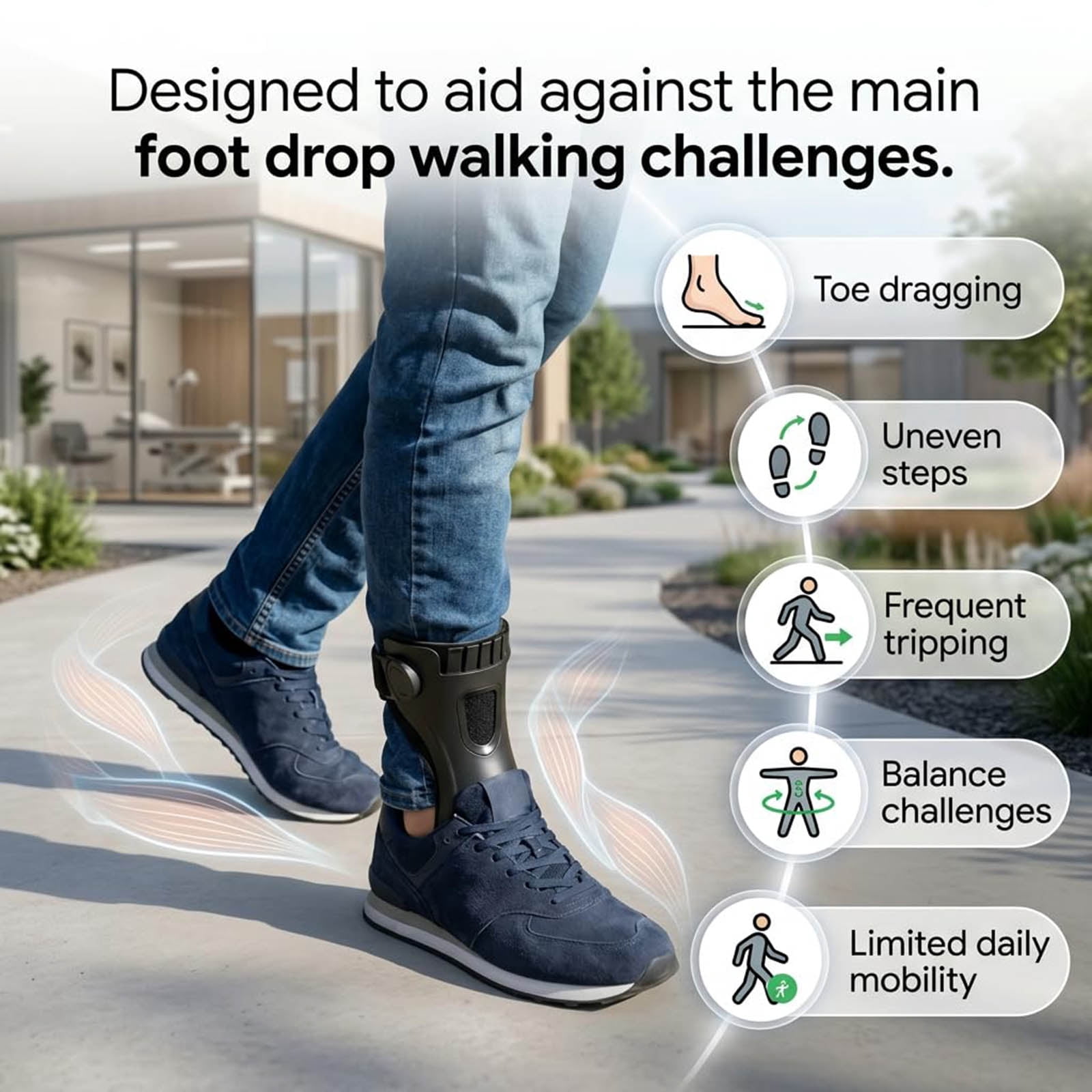 Cedro Foot Drop Walking Brace Footsdrops Braces Breathable Ankle Foots Orthosis Support