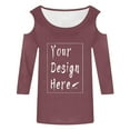 thumbnail image 2 of Women's Off Shoulder Top - 7/4 Sleeve, Casual Fit, Stretchy Material, Perfect for Spring/Fall - S-XXL Sizes in Solid Colors, 2 of 5