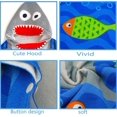 thumbnail image 3 of Kids Hooded Towel Blue Shark Beach Towel with Hood for Boys, 120*60cm Bath Poncho for 5-7 Year Olds, 3 of 4