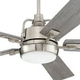 thumbnail image 3 of 60" Casa Vieja Lemans Modern Industrial Indoor Ceiling Fan with Dimmable LED Light Remote Control Brushed Nickel Gray Oak Opal Glass for Living Room, 3 of 9
