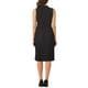 thumbnail image 3 of Vestido plisado INSPIRE CHIC sin mangas con escote en V y cinturón en la cintura, vestido midi A-line XS negro, 3 of 5