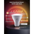 thumbnail image 3 of Smart Bulb Gu10 Rgbww, 400lm Dimmable Color Changing Bulb, Wifi Bluetooth Works With Alexa, Google Assistant (4pcs), 3 of 5