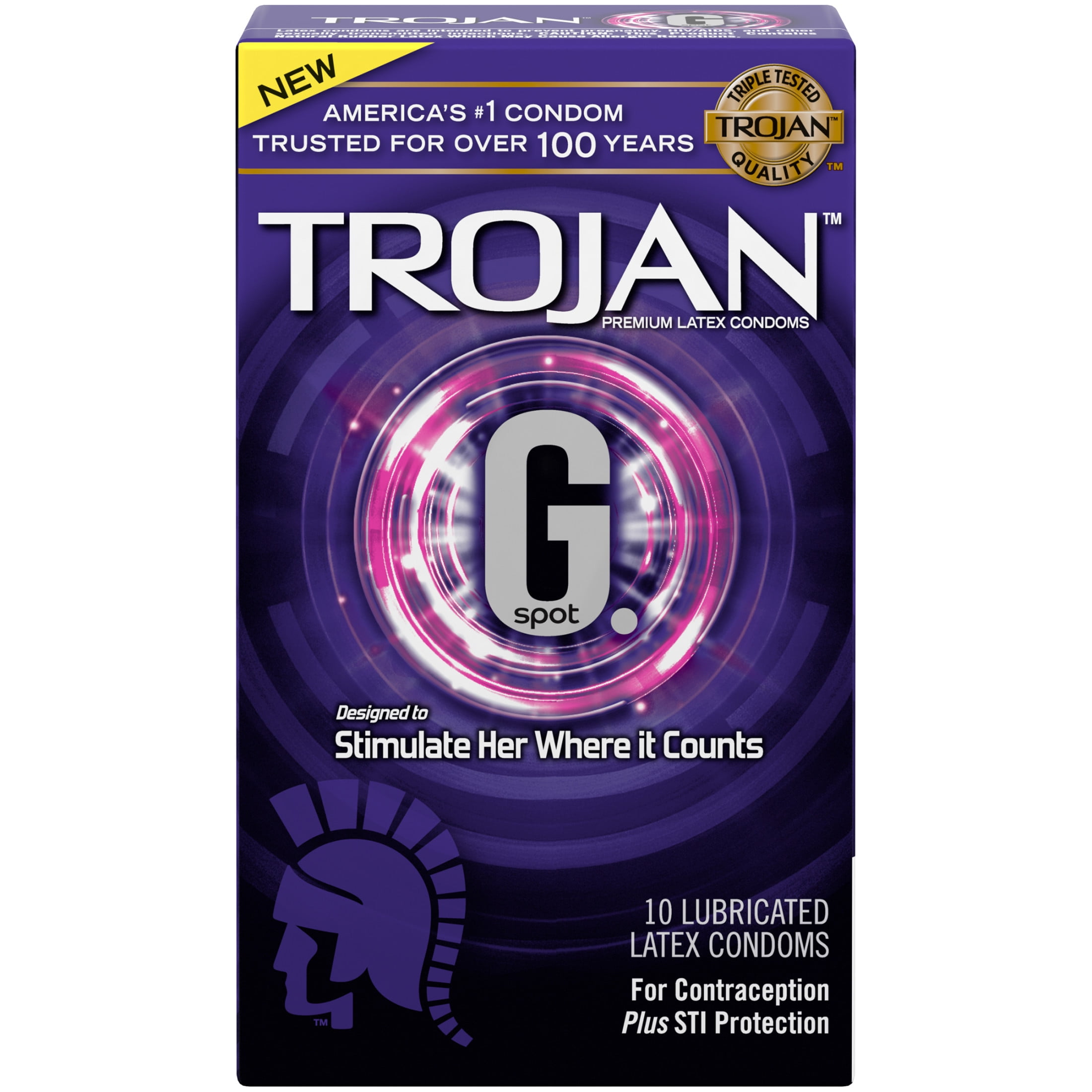 (2 pack) Trojan G. Spot Premium Lubricated Condoms - 10 count