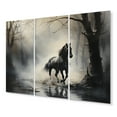 thumbnail image 2 of Designart "Misty Morning Grey Horse wall decor I" Animals Metal Wall Decor Set, 2 of 5