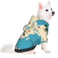 thumbnail image 2 of Goofa World Map With Animal Pattern Small Dog Sweater Hoodies Pet Grey Hooded Soft Fleece Sweatshirts with Pocket Fall Winter Puppy Cat Sweaters Warm Clothes-X-Small, 2 of 8