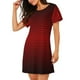 thumbnail image 2 of Fotbe Red Geometric Bata de Dormir para Mujer con Estampado, Camisón de Algodón de Manga Corta, Ropa de Dormir Casual, 2 of 6