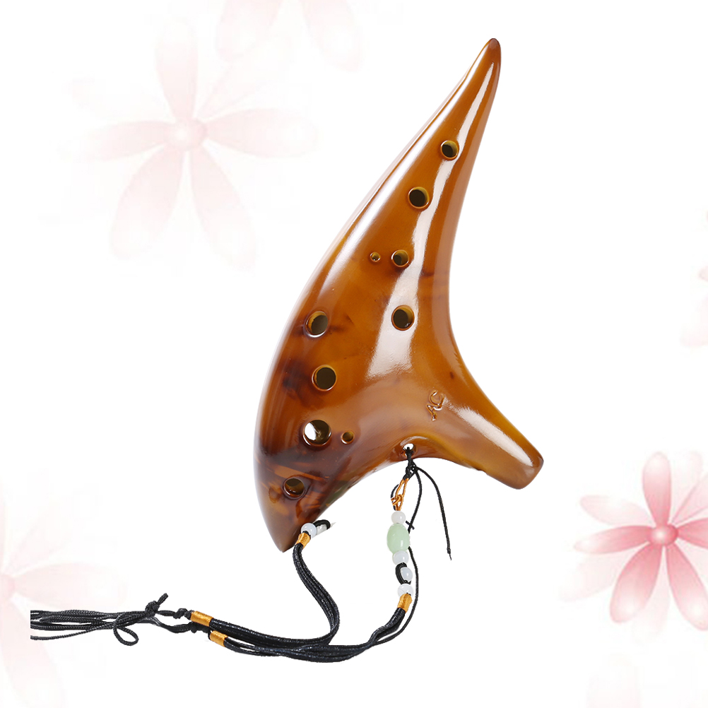 Worgeous 12 Holes Alto Ocarina Music Instrument for Beginner Professional Performer (Yellow)