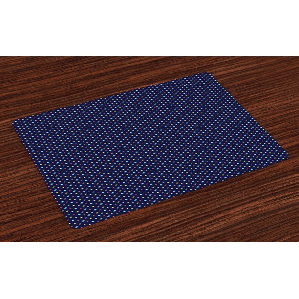 Diamond Placemats Set of 4 Colorful Gemstones with Rhombus Shapes on a