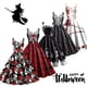 thumbnail image 2 of 2024 Halloween Cosplay vestido de calavera rosa negra oscura disfraz de mujer sin mangas vestidos de fiesta vintage calavera bruja ropa aterradora, 2 of 5