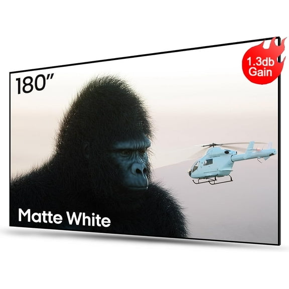 AWOL VISION 180-inch Projector Screen Fixed Frame, 1.3 dB Peak Gain, The Perfect Combo with LTV-2500, 80% Picture Quality Improved, 4K / 8K Ultra HD, Active 3D Wall Mount Projector Screen