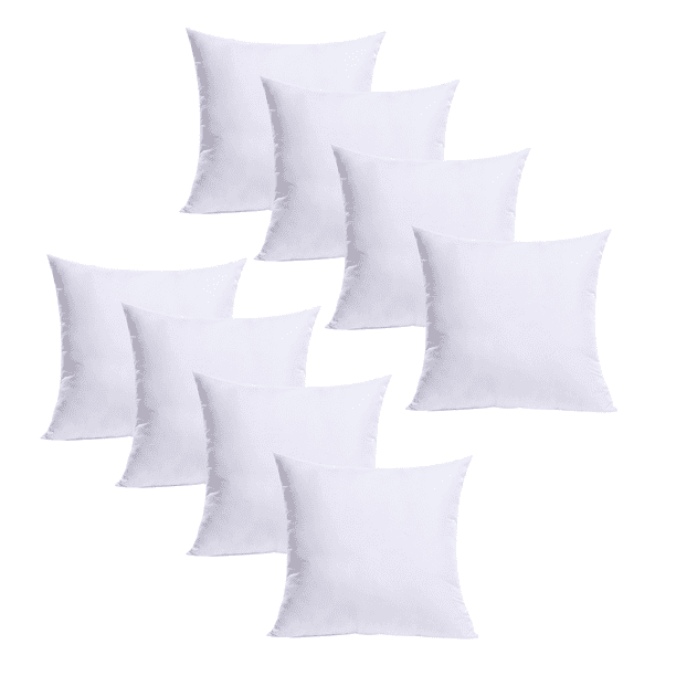 TESSO HOME Set de Relleno Esponjoso para Almohadas y Cojínes Decoración Recamara y Sala Mayor Cómodidad 100% Fibra. (Set de 8 Cojines 50 x 50 cm)