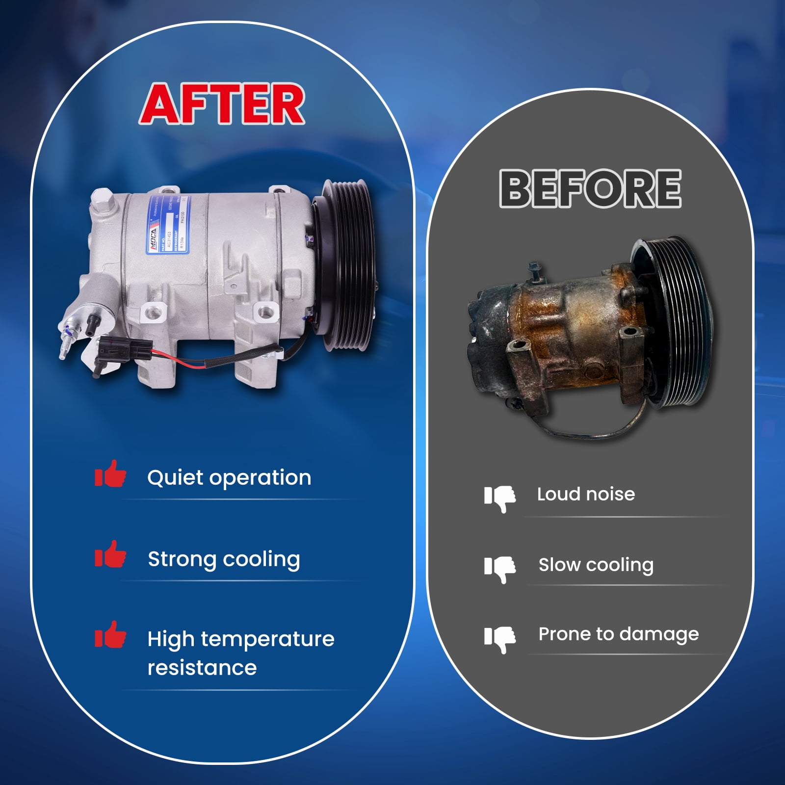 MOCA AUTOPARTS New AC Compressor w/ Clutch DKS17D Fit for 2008-2013 & 2016 Nissan Rogue 2.5L & 2014-2015 Nissan Rogue Select 2.5L & 2008-2009 Nissan Cabstar 2.5L