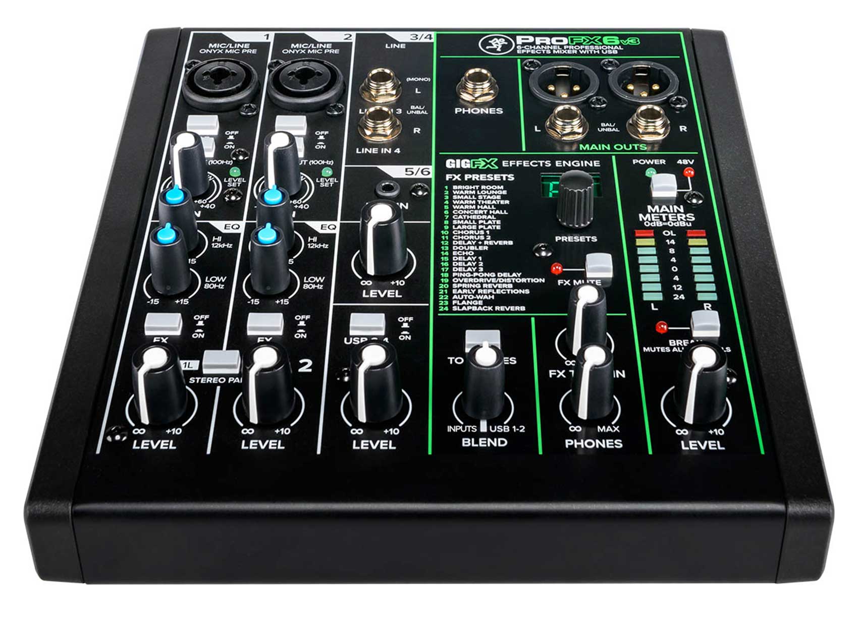 Mackie ProFX6v3 6-Channel Pro Effects Mixer w/USB ProFX6 v3+XLR+1/4" Cables - image 5 of 14