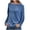 Blue, variant on VANLOFE Women's Solid Color Long Sleeve Sweatshirt Crewneck Sweatshirt for Women Women's Fashion Warm Gray Sweatshirt 2XL