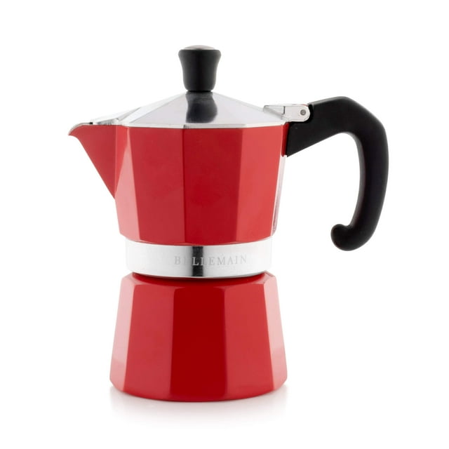 Cafetera Bellemain de aluminio rojo para 3 tazas