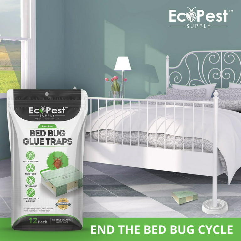 Bed Bug Glue Trap – 12 Pack  Bed Bug Interceptor Trap, Monitor
